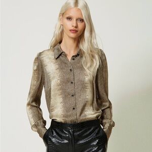 Lafayette 148 New York Long Sleeve Button Down Top